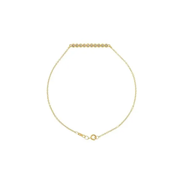14K Yellow Gold 0.125ctw Natural Diamond 6.5-7.5