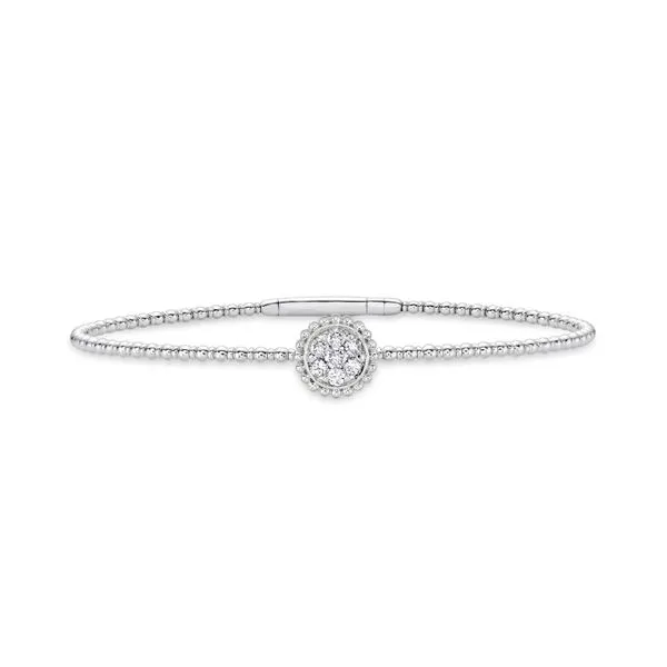14K White Gold 0.29ctw Diamond Bangle Bracelet Raleigh Diamond Fine Jewelry Raleigh, NC