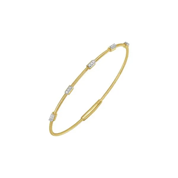 14K Yellow Gold 0.13ctw Diamond Bangle Bracelet Raleigh Diamond Fine Jewelry Raleigh, NC