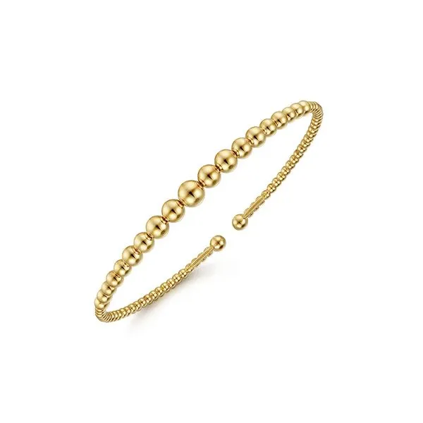 14K Yellow Gold Bujukan Open Flexible Bangle Bracelet Image 2 Raleigh Diamond Fine Jewelry Raleigh, NC