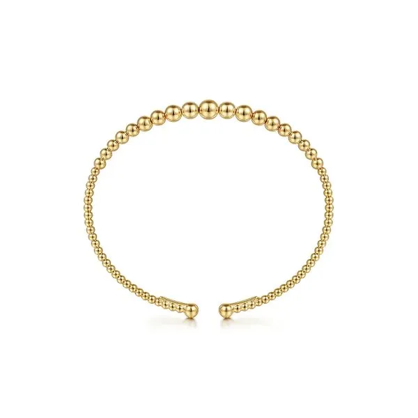 14K Yellow Gold Bujukan Open Flexible Bangle Bracelet Image 3 Raleigh Diamond Fine Jewelry Raleigh, NC