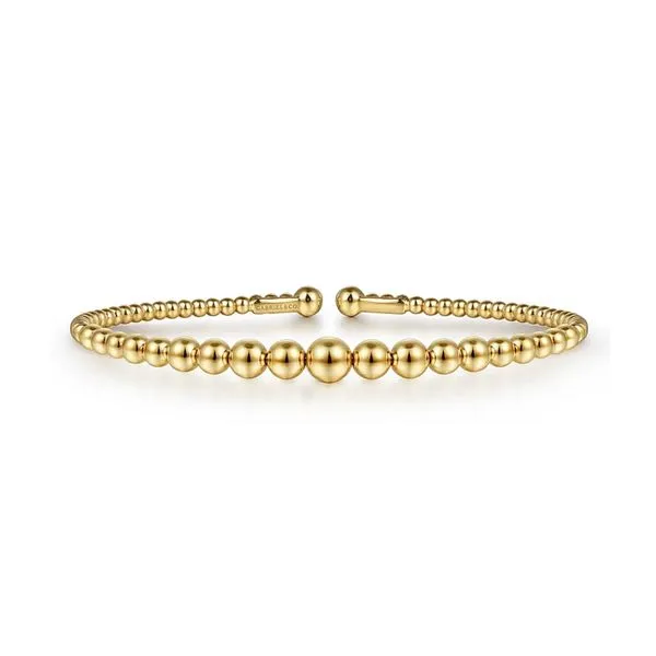 14K Yellow Gold Bujukan Open Flexible Bangle Bracelet Raleigh Diamond Fine Jewelry Raleigh, NC