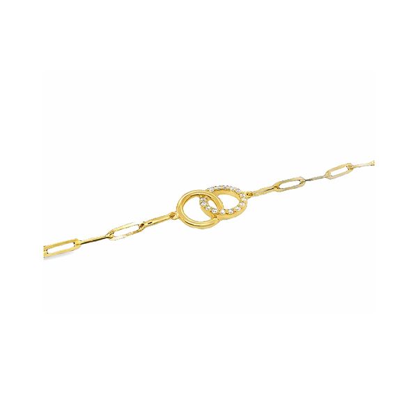 18K Yellow Gold 0.14cttw Diamond Triple Oval Paperclip 7