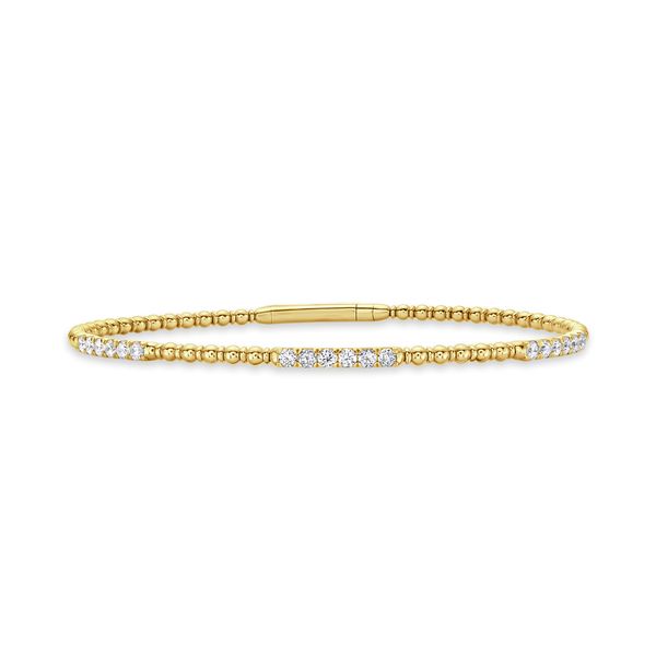 14K Yellow Gold 0.73ctw Diamond Bangle Bracelet Raleigh Diamond Fine Jewelry Raleigh, NC