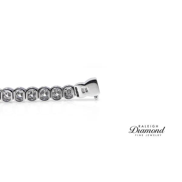 Estate 14K White Gold Bracelet Half Bezel Diamonds Image 3 Raleigh Diamond Fine Jewelry Raleigh, NC