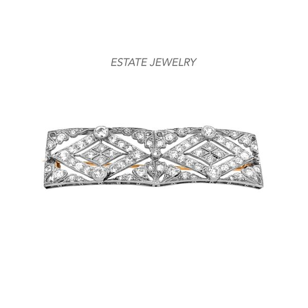 Estate 18K White Gold 2.00ctw Art Deco Pin with Diamonds Raleigh Diamond Fine Jewelry Raleigh, NC