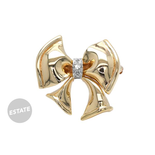 Estate 14K Yellow Gold Bow Polished with Diamond Accents Raleigh Diamond Fine Jewelry Raleigh, NC