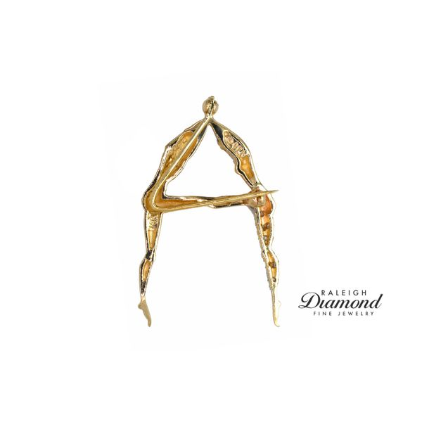 Estate 14K Yellow Gold Dancers Brooch with Diamond Accents Image 2 Raleigh Diamond Fine Jewelry Raleigh, NC