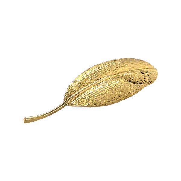 Estate Tiffany & Co. 18K Yellow Gold Leaf Brooch Image 2 Raleigh Diamond Fine Jewelry Raleigh, NC