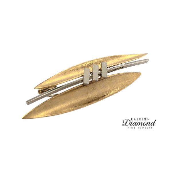 Estate 18K Two-Tone Post Modern Pin/Brooch Image 2 Raleigh Diamond Fine Jewelry Raleigh, NC