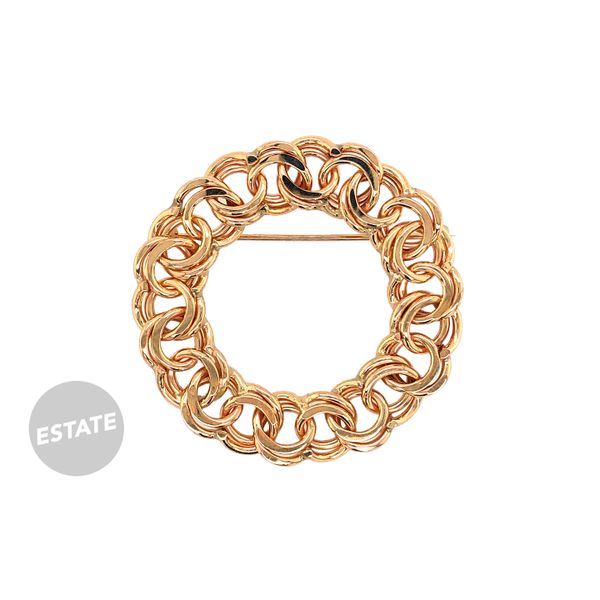 Estate 14K Yellow Gold Circle of Double Links Pin Raleigh Diamond Fine Jewelry Raleigh, NC