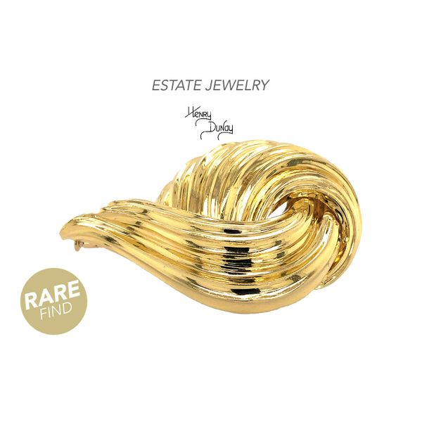 Estate Henry Dunay 18K Yellow Gold Ribbed Ribbon Raleigh Diamond Fine Jewelry Raleigh, NC