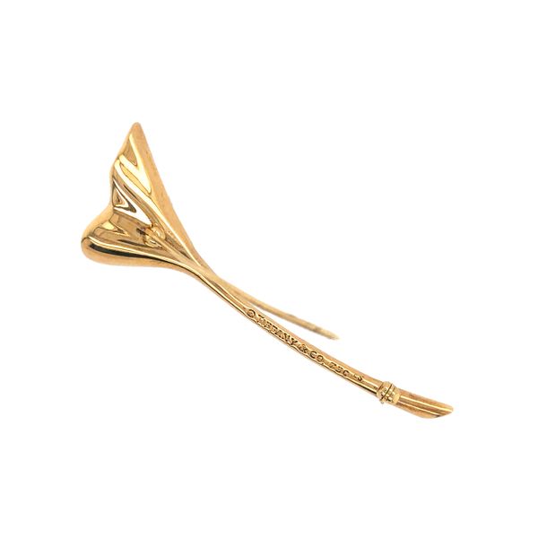 Estate Tiffany & Co. 18K Yellow Gold Fluted Flower Pin Image 3 Raleigh Diamond Fine Jewelry Raleigh, NC