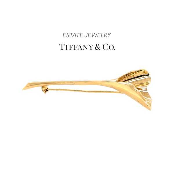 Estate Tiffany & Co. 18K Yellow Gold Fluted Flower Pin Raleigh Diamond Fine Jewelry Raleigh, NC
