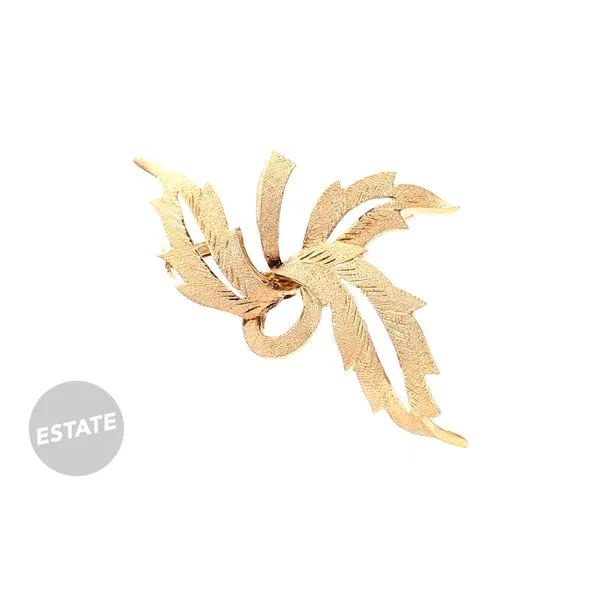 Estate 18K Yellow Gold Entwined Leaves Brooch Raleigh Diamond Fine Jewelry Raleigh, NC