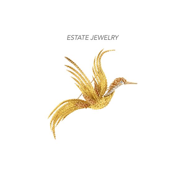 Estate 18K Yellow Gold  0.10ctw Flying Phoenix Bird with Diamond Accents Raleigh Diamond Fine Jewelry Raleigh, NC
