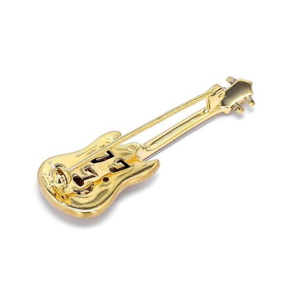 Estate 14K Yellow Gold Electric Guitar Brooch with Diamonds Image 2 Raleigh Diamond Fine Jewelry Raleigh, NC