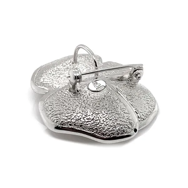 Estate 14K White Gold Rose Flower Charm Pendant Brooch Pin - Made in Italy Image 2 Raleigh Diamond Fine Jewelry Raleigh, NC