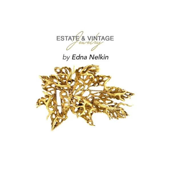 Estate 18K Yellow Gold Freeform Coral Reef Style Brooch Pin by Edna Nelkin Raleigh Diamond Fine Jewelry Raleigh, NC