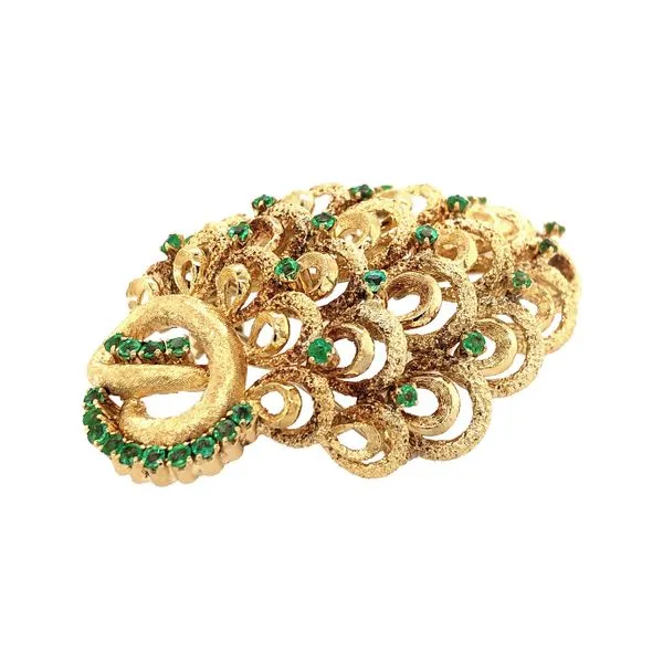 Estate 18K Yellow Gold Pinecone Brooch Pin 