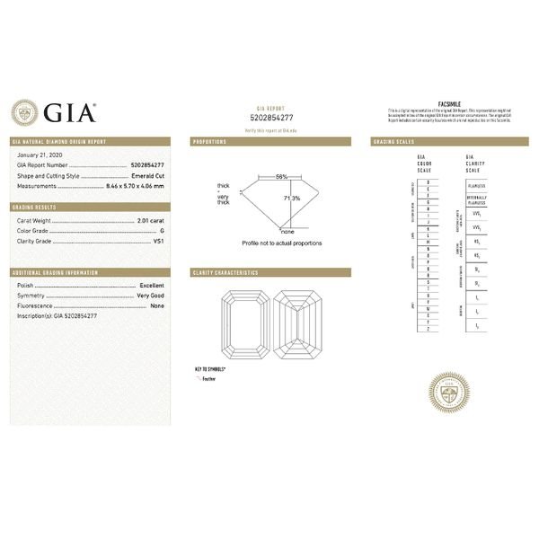 Natural Diamond 2.01ct G/VS1 Emerald Cut GIA Certified Image 2 Raleigh Diamond Fine Jewelry Raleigh, NC