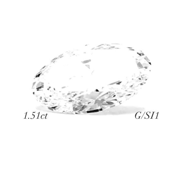 1.51ct Oval Natural Diamond G/SI1 GIA Certified Raleigh Diamond Fine Jewelry Raleigh, NC