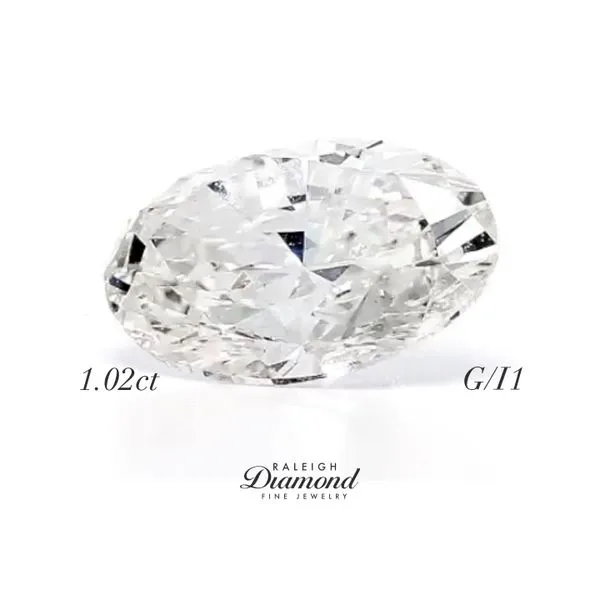 1.02ct Oval Natural Diamond G/I1 GIA Certified Raleigh Diamond Fine Jewelry Raleigh, NC