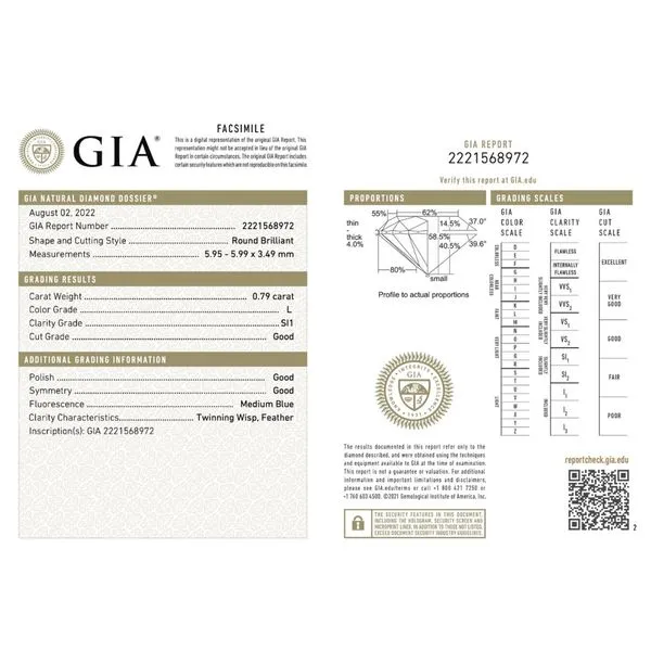 Natural Diamond 0.79ct RBC L/SI1 GIA Certified Image 2 Raleigh Diamond Fine Jewelry Raleigh, NC
