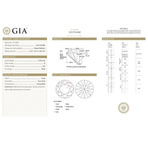 Natural Diamond 1.00ct RBC G/SI2 GIA Certified Raleigh Diamond Fine Jewelry Raleigh, NC
