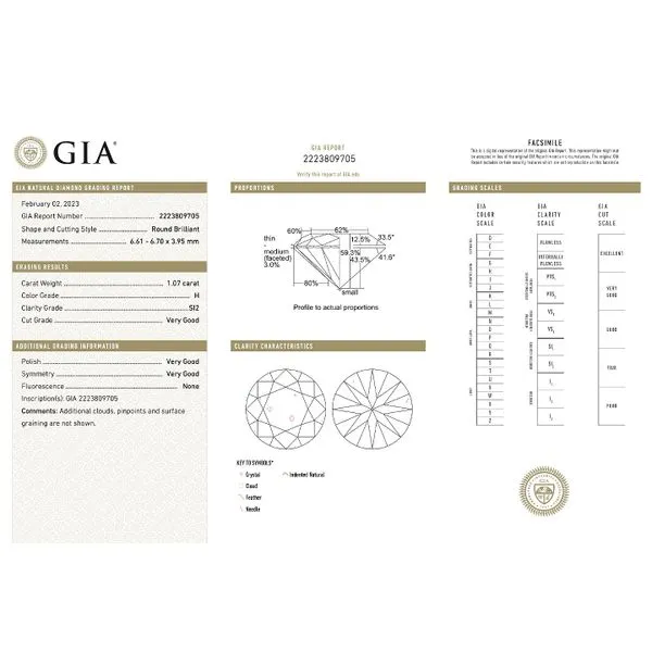 Natural Diamond 1.07ct RBC H/SI2 GIA Certified Image 2 Raleigh Diamond Fine Jewelry Raleigh, NC