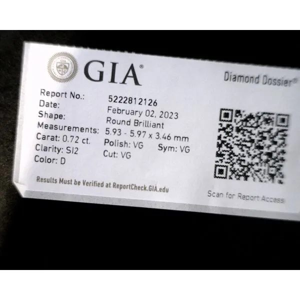 Natural Diamond 0.72ct RBC D/SI2 Raleigh Diamond Fine Jewelry Raleigh, NC