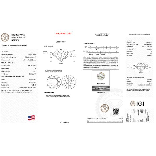 Lab Grown Diamond 2.03ct RBC H/SI2 Image 2 Raleigh Diamond Fine Jewelry Raleigh, NC