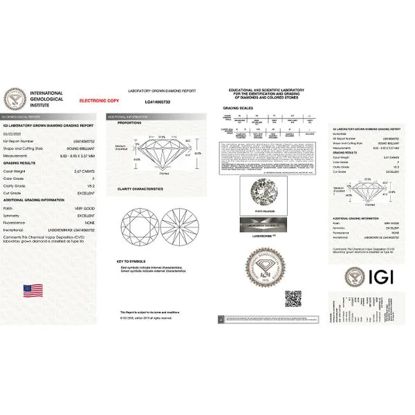 Lab Grown Diamond 2.67ct RBC F/VS2 Image 2 Raleigh Diamond Fine Jewelry Raleigh, NC