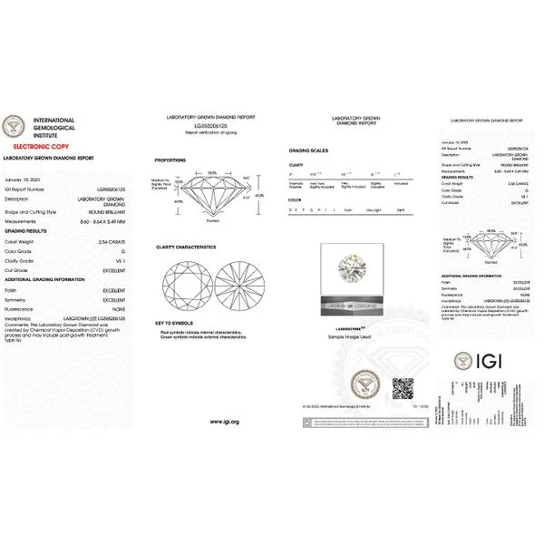 Lab Grown Diamond 2.54ct RBC G/VS1 Image 2 Raleigh Diamond Fine Jewelry Raleigh, NC