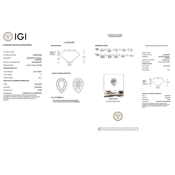 Lab Grown Diamond 2.00ct Pear F/VS1 Image 2 Raleigh Diamond Fine Jewelry Raleigh, NC