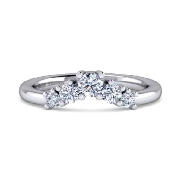 14K White Gold 0.46ctw Lab Grown Diamond Curved Band Size 6 Raleigh Diamond Fine Jewelry Raleigh, NC