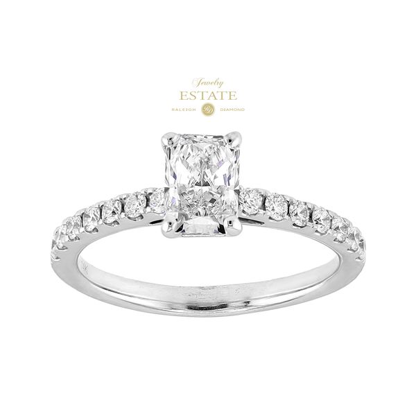 Estate 1.04ctw Radiant (LAB) 0.23ctw E/VS2 Diamond Accents Engagement Ring Sz 7.5 Raleigh Diamond Fine Jewelry Raleigh, NC
