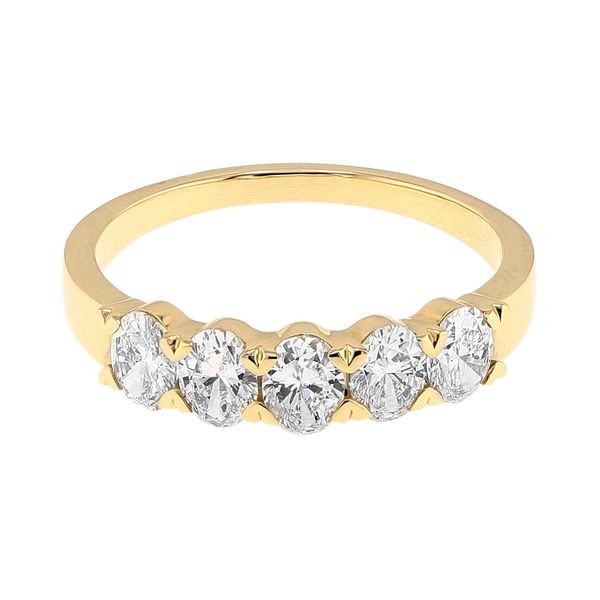14K Yellow Gold 1.05ctw E/VS1 LG Diamond Ovakl 5-Stone Ring Sz 6.5 Raleigh Diamond Fine Jewelry Raleigh, NC