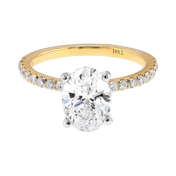 14K Yellow Gold 2.46ctw Ctr Oval Lab Grown 2.13 G/VS2  RBC Diamond Engagement Ring Sz 6.5 Raleigh Diamond Fine Jewelry Raleigh, NC