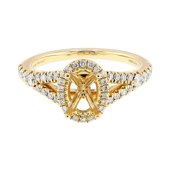 14K Yellow Gold 0.34ctw Lab Grown Diamond Semi-mount Ring Setting Sz 5.25 Raleigh Diamond Fine Jewelry Raleigh, NC