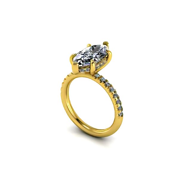 14K Yellow Gold 0.37ctw Lab Grown Diamond Marquise Halo Semi Engagement Ring Sz 5.25 Raleigh Diamond Fine Jewelry Raleigh, NC