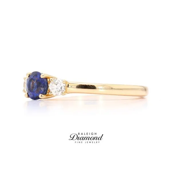 14K Yellow Gold Sapphire & Diamond Ring Image 2 Raleigh Diamond Fine Jewelry Raleigh, NC