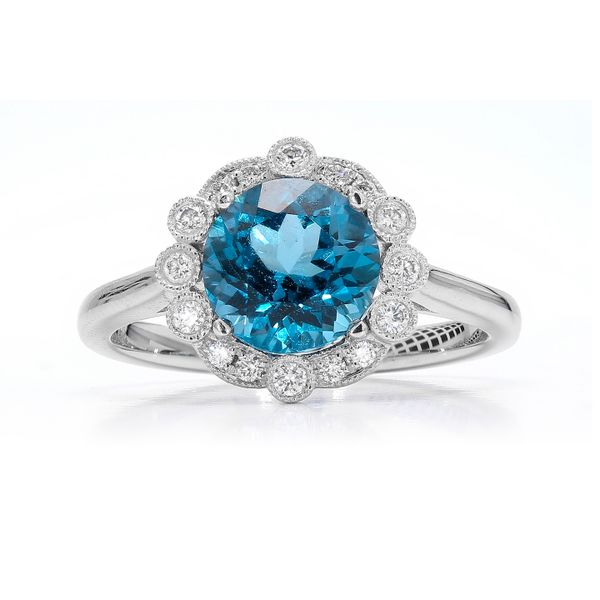 18K White Gold London Blue Topaz Ring Raleigh Diamond Fine Jewelry Raleigh, NC
