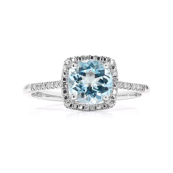 Sterling Silver 0.01ctw Aquamarine March Birthstone Ring with Diamond Accents Raleigh Diamond Fine Jewelry Raleigh, NC