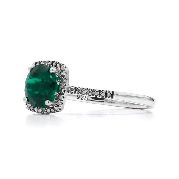 Sterling Silver 0.01ctw Lab Emerald May Birthstone Ring Image 2 Raleigh Diamond Fine Jewelry Raleigh, NC