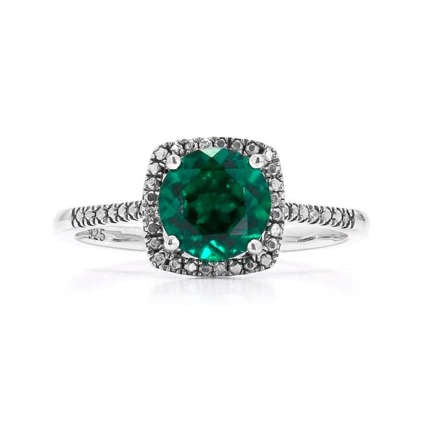 Sterling Silver 0.01ctw Lab Emerald May Birthstone Ring Raleigh Diamond Fine Jewelry Raleigh, NC