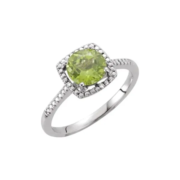 Sterling Silver 0.01ctw I3/H-J Natural Peridot August Birthstone Ring Raleigh Diamond Fine Jewelry Raleigh, NC