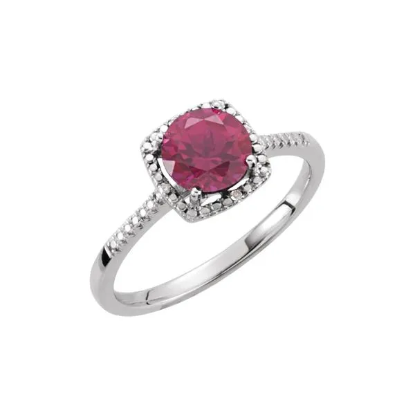 Sterling Silver 0.01ctw I3/H-J Lab-Grown Ruby July Birthstone Ring Size 6 Raleigh Diamond Fine Jewelry Raleigh, NC