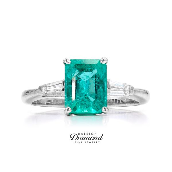 Estate 18K White Gold Emerald & Diamond Ring Raleigh Diamond Fine Jewelry Raleigh, NC