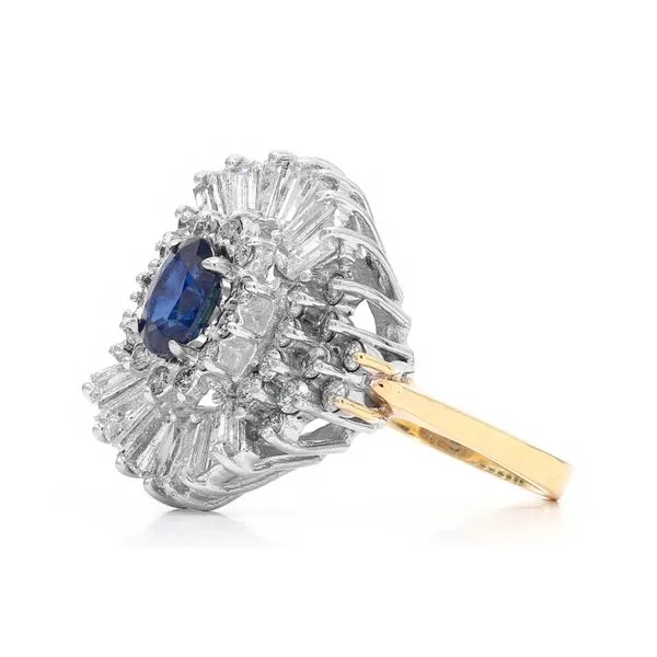 Estate 14K Yellow Gold Sapphire & Diamond Ring Image 2 Raleigh Diamond Fine Jewelry Raleigh, NC
